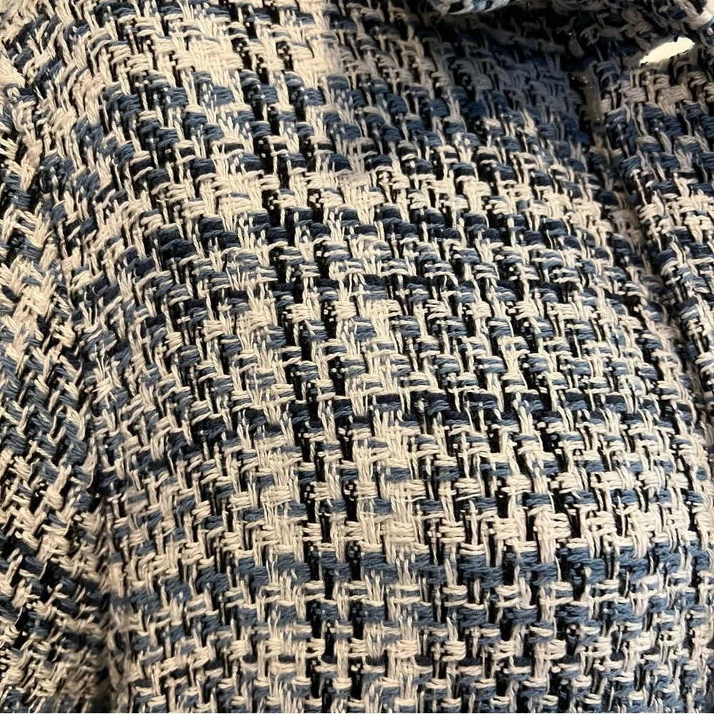 🍋 Stoosh Blue and White Button Down Knit Jacket - M - Picture 5 of 8